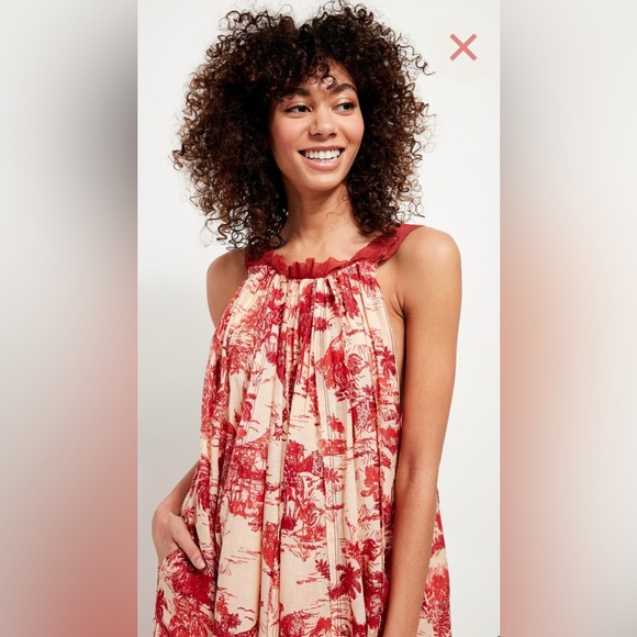 Free People Jungle Toille Maxi Dress in Tea Large NWT - Picture 5 of 14